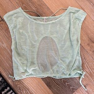 New! Free People Movement crop top, open back muscle tee with cinch waist